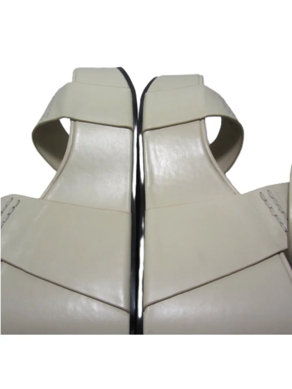 NEW Zara SRPLS $169 Sz 37 US 6.5 Platform Wedge Leather Cream Beige Ivory Flaws - Picture 15 of 15